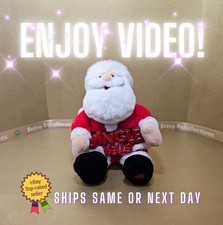 Vintage Dan Dee Musical Christmas Santa   Jingle Bells Light-Up Plush   Works