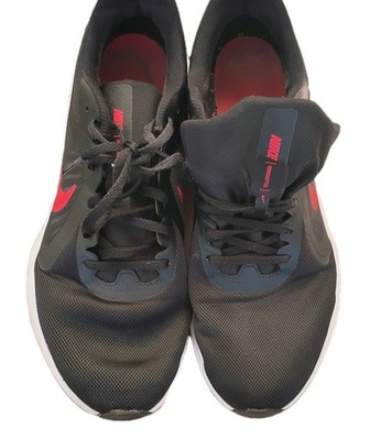 NIKE MEN'S DOWNSHIFTER 10 RUNNING SHOES! BLACK RED WHITE SZ:13 LACE UP.CHRISTMAS