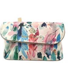 Nanette Lepore Small Pleated WINTER WATERCOLOR Change Card Wallet w Zipper Pouch