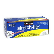 Stretch-tite Plastic Food Wrap with a sharp cutter blade. 12 in. x 3000 sq. ft