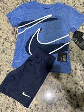 Nike Boys 2 Pc Short Set NWT Size 6 Blue