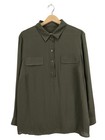 BASLER Hemd-Bluse Damen Bluse Gr. DE 46 khaki Casual-Look