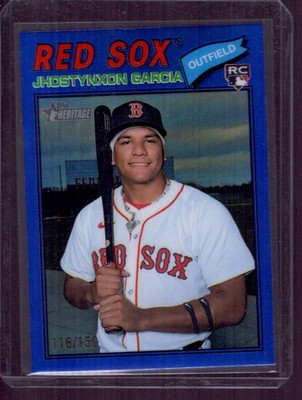 2026 Topps Heritage #112 Jhostynxon Garcia Chrome Blue Refractors #/150