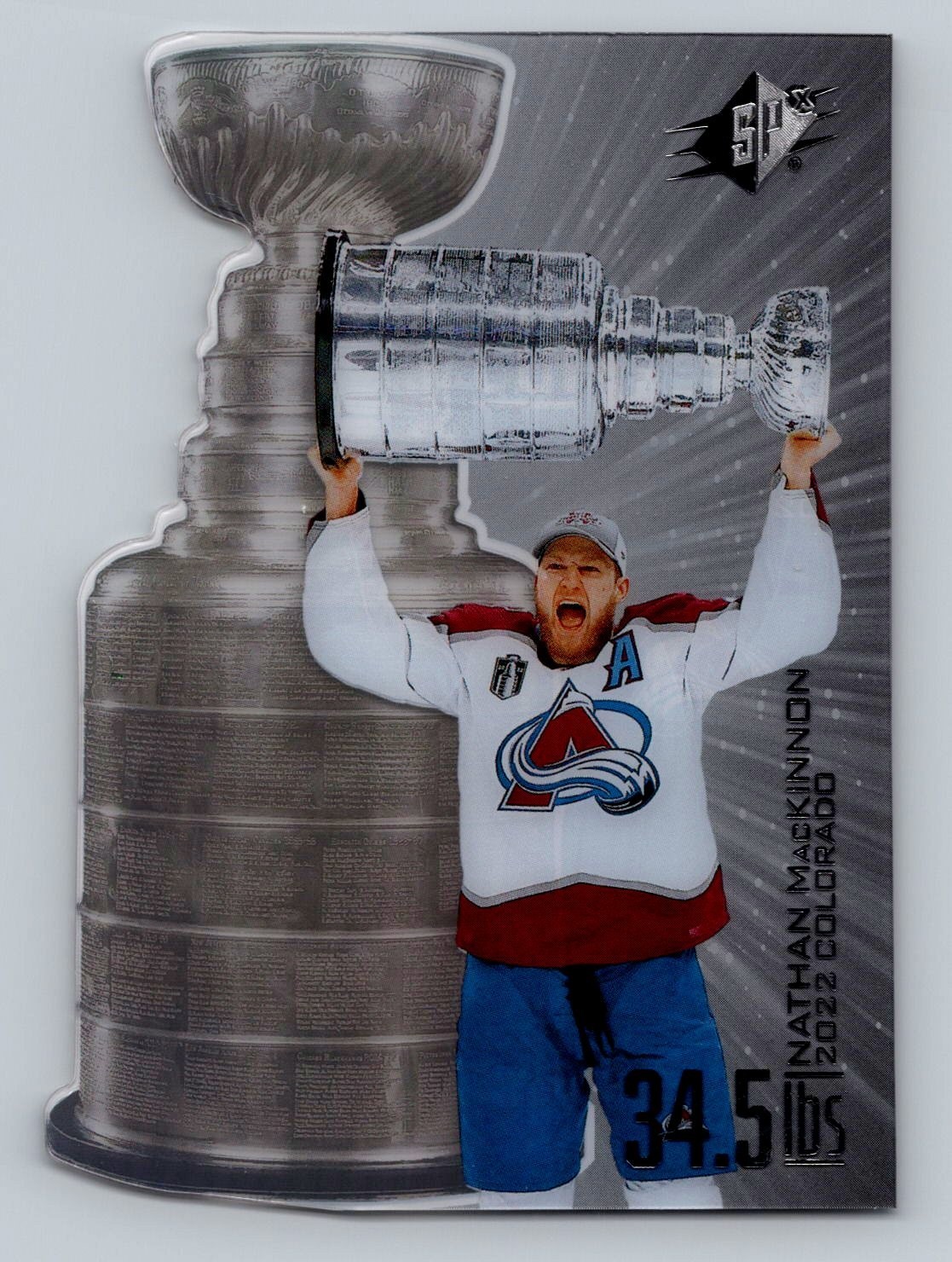 NATHAN MACKINNON 2025-26 Upper Deck SPx #SC-8 34.5lbs Die-cut Acetate Avalanche