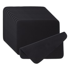 12 Pcs 6.9" x 5.7" Glasses Cleaning Cloth Microfiber Eyeglasses Cloth Black