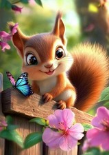 Diamond Art Kits for Adults- Squirrel 5D Diamond Painting Kits for Adults Beginn