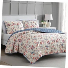  Size Quilt Bedding Set - 3 Piece, Soft Washed King Nadine Painted Jacobean