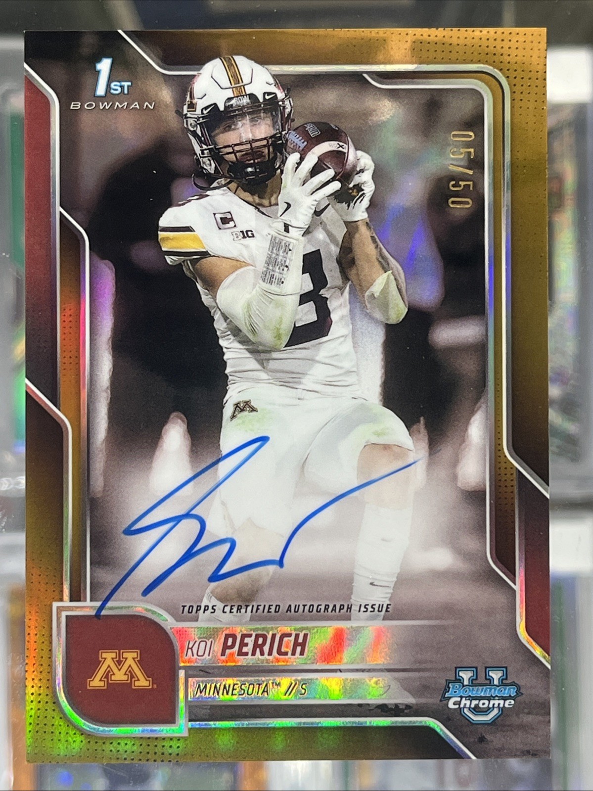 2025 Bowman Chrome U #BCA-KP Koi Perich Gold Refractor On Card Auto /50