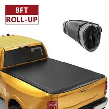 8ft Long Bed For 2002-2023 Dodge Ram 3500 1500 2500 Soft Roll Up Tonneau Cover