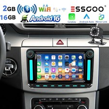 Android 16 7" CarPlay 2 DIN Autoradio GPS Navi kamera Für VW SCIROCCO 2008-2014