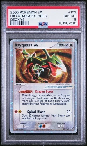 Rayquaza ex EX Deoxys Holo Ultra Rare #102 PSA 8 NM-MT Pokemon 2005