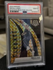 2023 Panini Mosaic Elevate Nikola Jokić #5 Reactive Yellow Mosaic Prizm /99