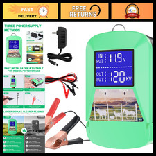 12KV Electric Fence Charger, 15 Miles Range, 3J Fencing Kit for Livestock Gard