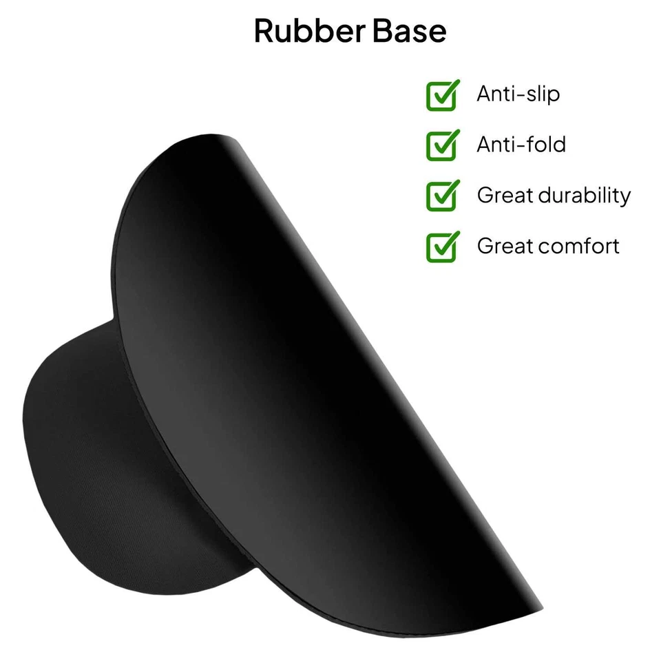 Mouse Pad Tappetino Desing Ergonomico Poggia-Polso in Silicone Gel Nero - Immagine 4 di 4