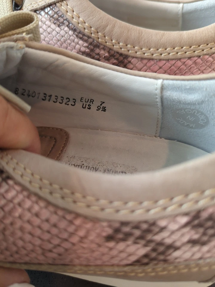 Mephisto туфли кроссовки женский размер 9,5 повседневный кружева коричневый розовый натуральной кожи - Изображение 3 из 4
