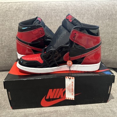 Air Jordan 1 Retro High 'Patent Bred' 555088-063 Size US 10M
