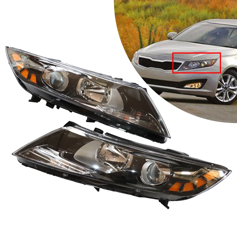 Pair Halogen Headlight Set For 2011 2012 2013 KIA Optima Left & Right Side Lamp Foto 3 de 4