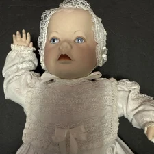 Vtg Doll Dress Estate Franklin Heirloom Victorian Christening Baby Cloth Diaper