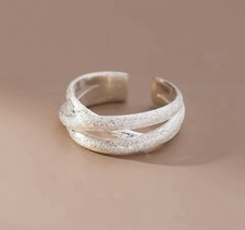 925 Sterling Silver Frosting Overlapping ​Rings For Women Wedding Luxury Jewel