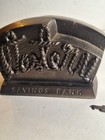 Vintage WESTERN SAVINGS BANK (BUFFALO, NY) Embossed Metal Coin Bank - w/Key - VG — photo 2