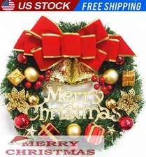 Christmas Wreath Garland Door Ornaments Xmas Home Party Yard Decor Gift