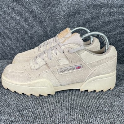 Reebok Workout Plus Ripple Shoes Suede Sneaker Moonstone Men's 7.5 Women's 9