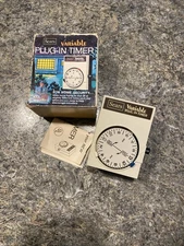 (TS) Vintage Sears Variable Plug In Timer Wall Outlet NEW IN BOX w/ Instructions