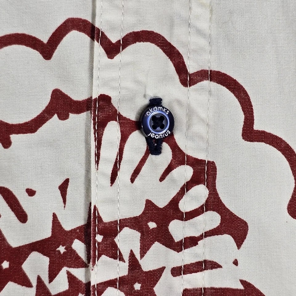 Camisa De Colección Akademiks AKDMKS Gráfica Abotonada 4XL Blanca Roja Azul Hip Hop Y2K Foto 3 de 4