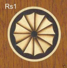 Round Sunburst Inlay Marquetry #RS1 3" or 2", VENEER WOODWORKING REQUIRED