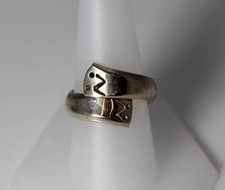 Pretty Handmade Sterling Silver Freeform Pattern Wrap Ring Size 9.5 - 3935