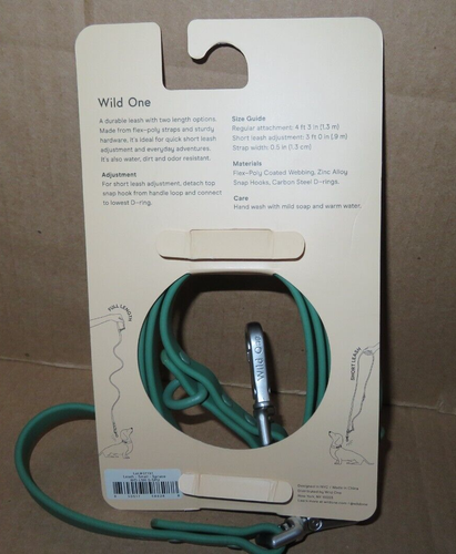 Wild One Small Dog Leash For Dogs up to 30 lbs Spruce NEW - Picture 3 of 5