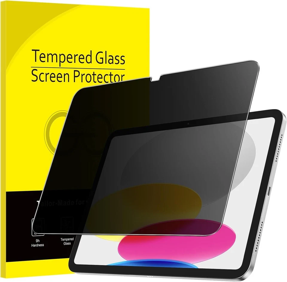 2-Pack For iPad 10th Generation Tempered Glass Screen Protector Privacy / Clear - Image 3 of 4