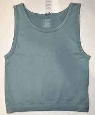 Women's Active Tank Top Size L-XL Ribbed Teal Blue Green by Love Life NWT