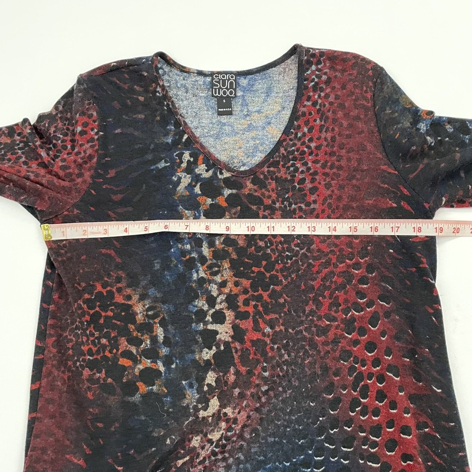 Clara Sun Woo Tunic Shirt Abstract Animal Print Shirt Size Small eBay