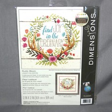 NEW Dimensions Rustic Blooms Counted Cross Stitch Kit 12" x 12" 70-35365