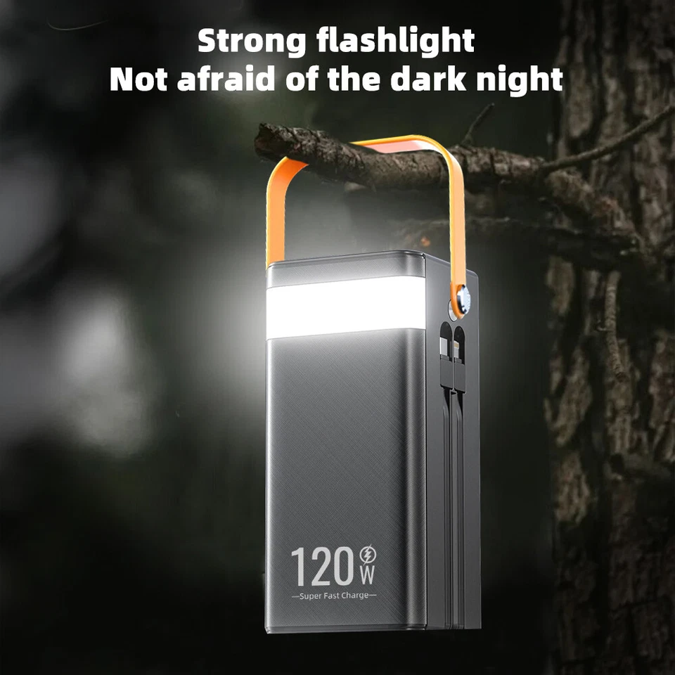 Banco de energía solar cargador rápido portátil USB 2025 120 W 90000 mAh para todos los teléfonos celulares Foto 4 de 4