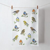 Ambiente Geschirrtuch KüChentuch 70X50 Cm VöGel Vogelarten - 100% Baumwolle