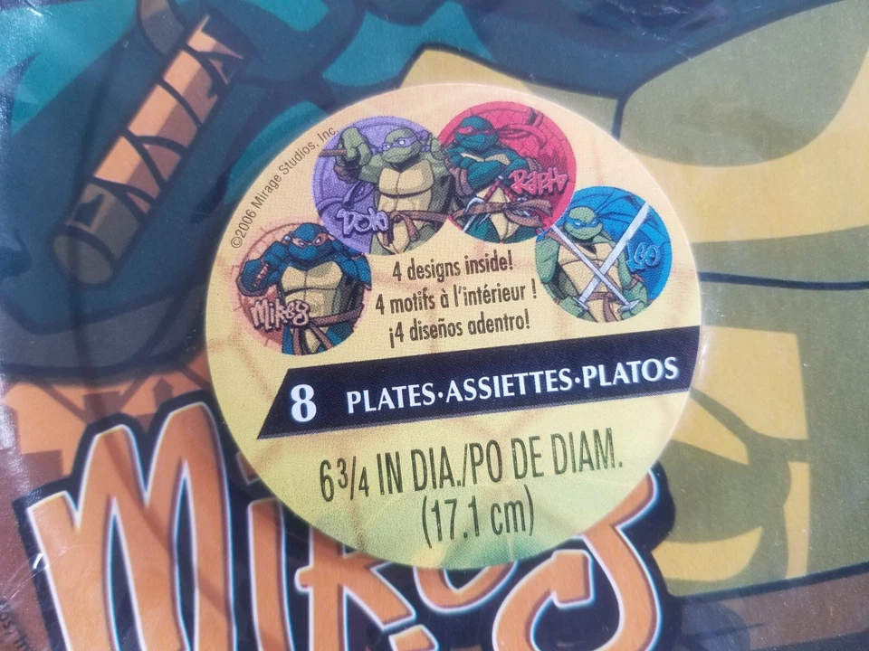 Platos de postre Party Express TORTUGAS NINJA MUTANTES ADOLESCENTES (2 paquetes 16 en total)  Foto 3 de 3