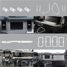 Car Interior Dash Control Panel Decor Cover Trim Kit For Ford Bronco 2021+ White