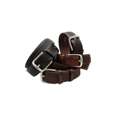 Cintura In Vero Cuoio Di Toro 4cm - Fibbia Nichel Free, Accorciabile, 5 Colori, Made In Italy - Foto 7