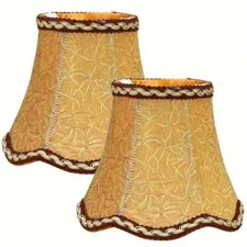 2-PC Clip-on Vintage Romantic Fabric Cloth Small Chandelier Table Lamp Shades