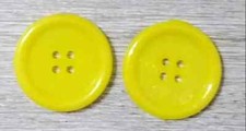 yellow large plastic sewing buttons 4 holes 1 1/8 inch