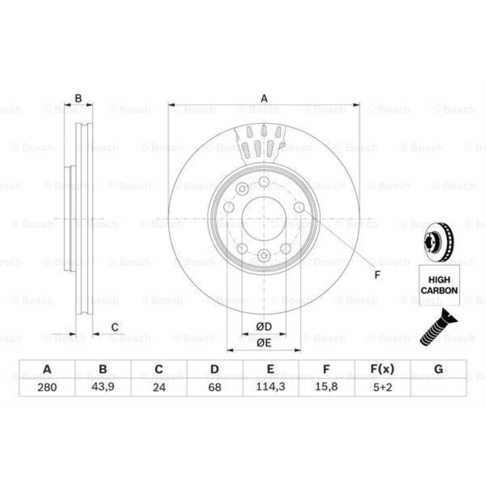Bosch Set Pastiglie Freno + Dischi Freno Anteriori Ventilati per Renault Zoe - Miniatura 2