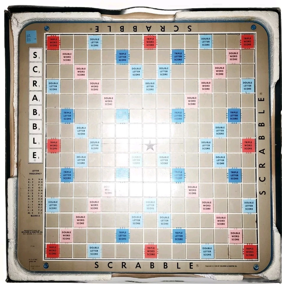 Scrabble Deluxe Edition Rotating Turntable Selchow & Righter Vintage Game 1977  - Image 4 of 4
