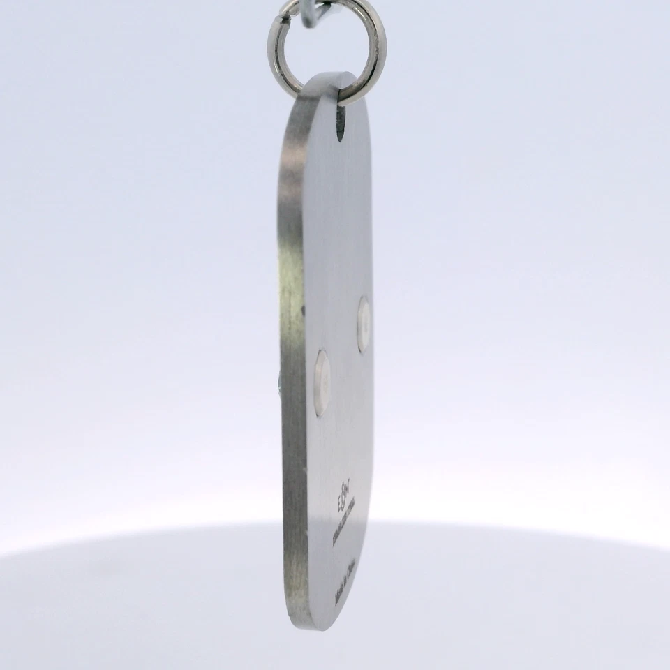 Colgante con etiqueta de perro "papá" de topacio azul cultivado en laboratorio de acero inoxidable Foto 2 de 4