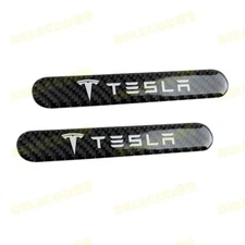 2pcs For Tesla Carbon Car Trunk Side Fenders Door Badge Scratch Guard Sticker