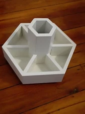 White Rotating Carousel Organizer Multiple Use Tools, Crafts, Utensils