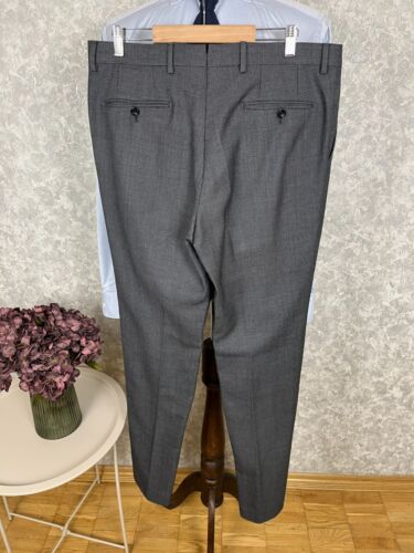 Traje formal italiano Boggi Milano gris lana ojo de pájaro 2 piezas 42, EU 52 W35 L34 - Imagen 12 de 12