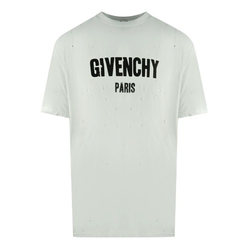 GIVENCHY T-SHIRT SLIM FIT MINI LOGO S COTTON White BM716G3YCC Used