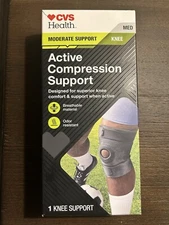 CVS Health Active Compression Knee Support Breathable Material Size Medium